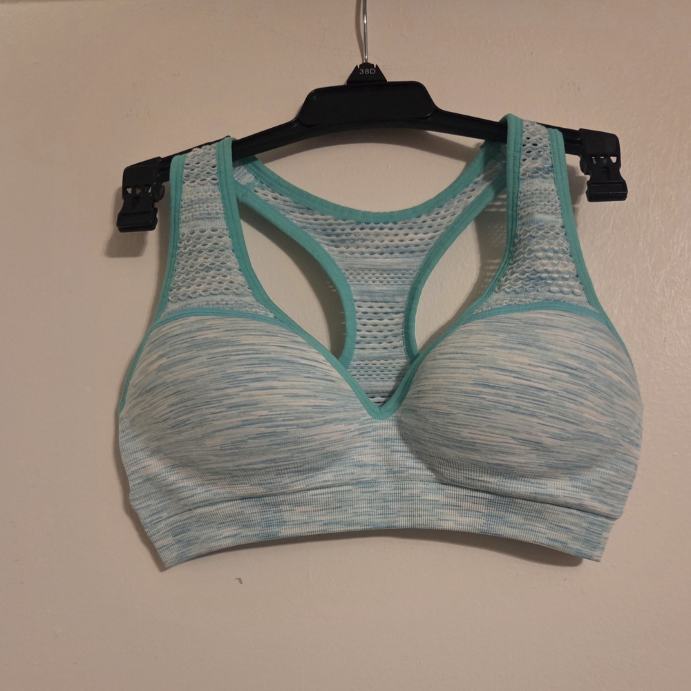 Victoria's Secret PINK Teal Racerback Sports Push-up Bra